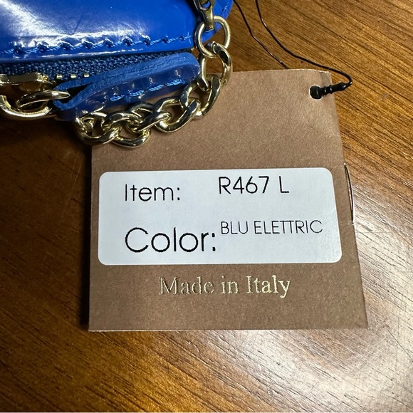 New Pratesi Firenze Blue Electric Italian Leather Crossbody, 6.5”x 7”x 3”. NWT - Picture 12 of 16